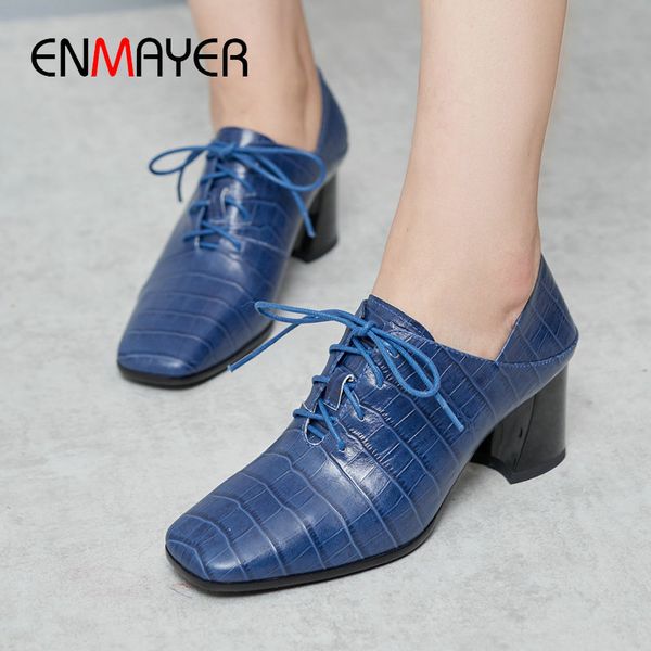 enmayer 2019 fashion party lace-up shoes women genuine leather high heels square heel mature women pumps size 34-42, Black
enmayer 2019 fashion party lace-up shoes women genuine leather high heels square heel mature women pumps size 34-42, Black