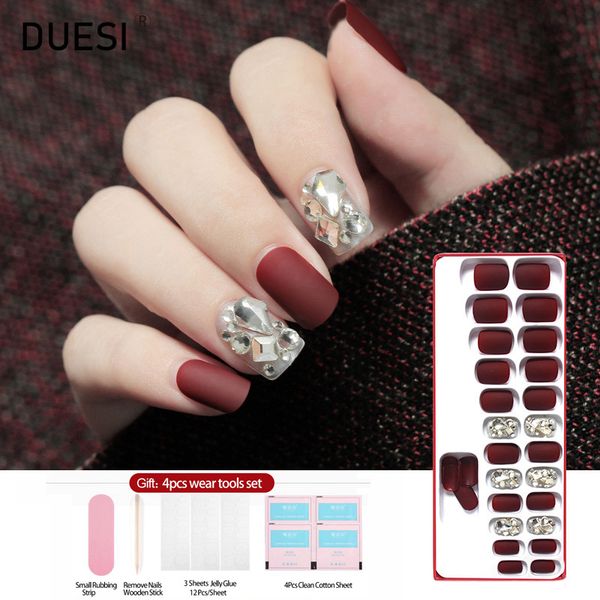 duesi 24pcs/30pcs/set reusable false nails with design art tips full cover matte rhinestone press on fake nails with jelly glue, Red;gold
duesi 24pcs/30pcs/set reusable false nails with design art tips full cover matte rhinestone press on fake nails with jelly glue, Red;gold