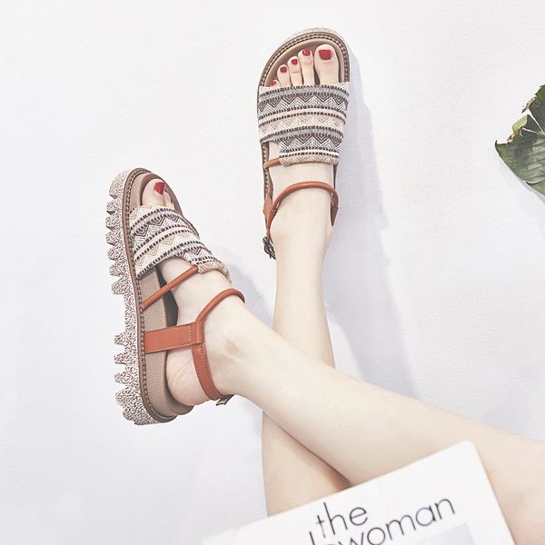 2020 summer new korean version of the wild student thick bottom sponge cake roman sandals fairy wind flat bottom women sandals
2020 summer new korean version of the wild student thick bottom sponge cake roman sandals fairy wind flat bottom women sandals