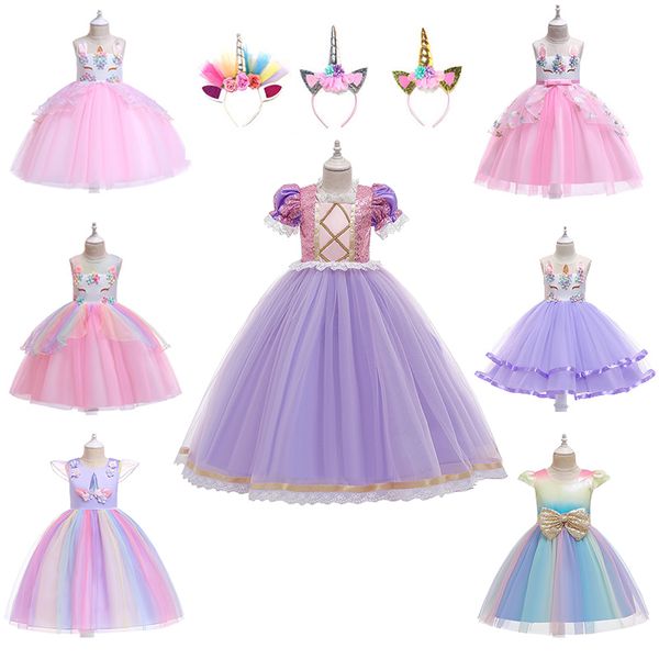 girl unicorn princess dress children birthday party gown sofia rapunzel dresses for girls summer clothing kid tulle costume set t200624, Red;yellow
girl unicorn princess dress children birthday party gown sofia rapunzel dresses for girls summer clothing kid tulle costume set t200624, Red;yellow