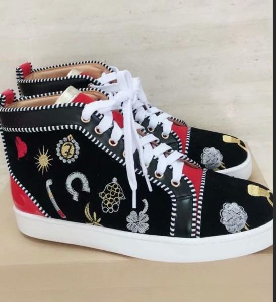 luxurious red bottom men,women shoes genuine leather high sneakers shoes,outdoor flat with walking party shoes35-46 mn014, Black
luxurious red bottom men,women shoes genuine leather high sneakers shoes,outdoor flat with walking party shoes35-46 mn014, Black