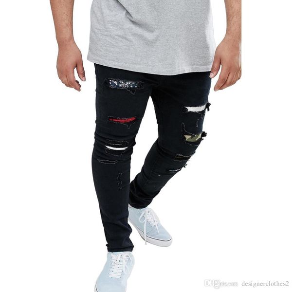 mens holes ripped slim jeans black fashion rapper hiphop skateboard elastic jean pants pantalones, Blue
mens holes ripped slim jeans black fashion rapper hiphop skateboard elastic jean pants pantalones, Blue