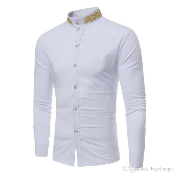 mens shirts wheat ear embroidery stand collar three-dimensional printing tide men's shirt slim cotton iron qualitative, White;black
mens shirts wheat ear embroidery stand collar three-dimensional printing tide men's shirt slim cotton iron qualitative, White;black