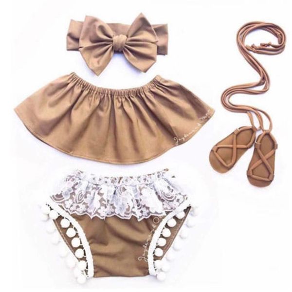 summer 3pcs/set cute baby girl clothing set fashion kids girl off shoulder +lace tassel shorts pants baby girls clothes, White
summer 3pcs/set cute baby girl clothing set fashion kids girl off shoulder +lace tassel shorts pants baby girls clothes, White
