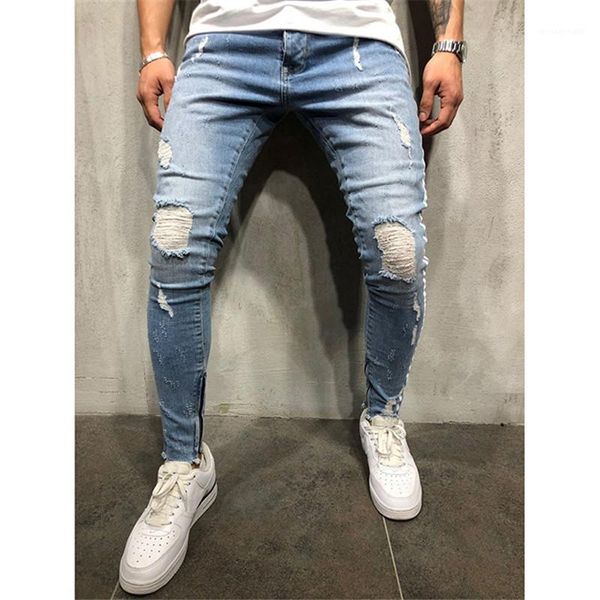 designer mid waist male pants casual panelled man slim clothing summer blue distrressed mans jeans fashion 
designer mid waist male pants casual panelled man slim clothing summer blue distrressed mans jeans fashion