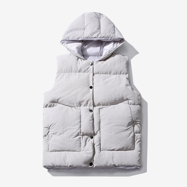 2019 autumn cotton vest men leisure teenagers hooded vest, Black;white 
2019 autumn cotton vest men leisure teenagers hooded vest, Black;white