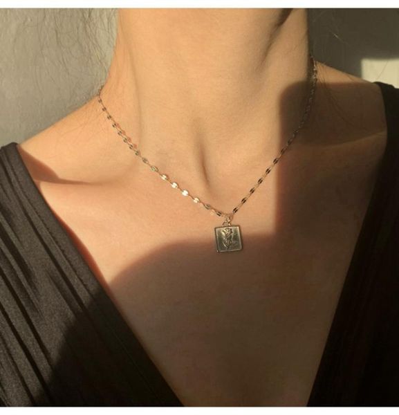 rose square pendant necklace 925 sterling silver choker necklace flattened chain for women fashion jewelry 925 silver, Golden;silver
rose square pendant necklace 925 sterling silver choker necklace flattened chain for women fashion jewelry 925 silver, Golden;silver