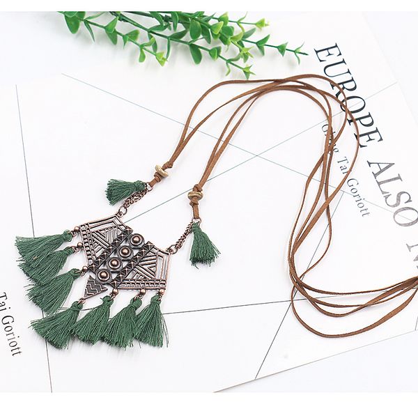 bohemia long tassel women's necklaces long leather chain sweater chain ethnic round tassel necklaces for women wholesale, Silver
bohemia long tassel women's necklaces long leather chain sweater chain ethnic round tassel necklaces for women wholesale, Silver