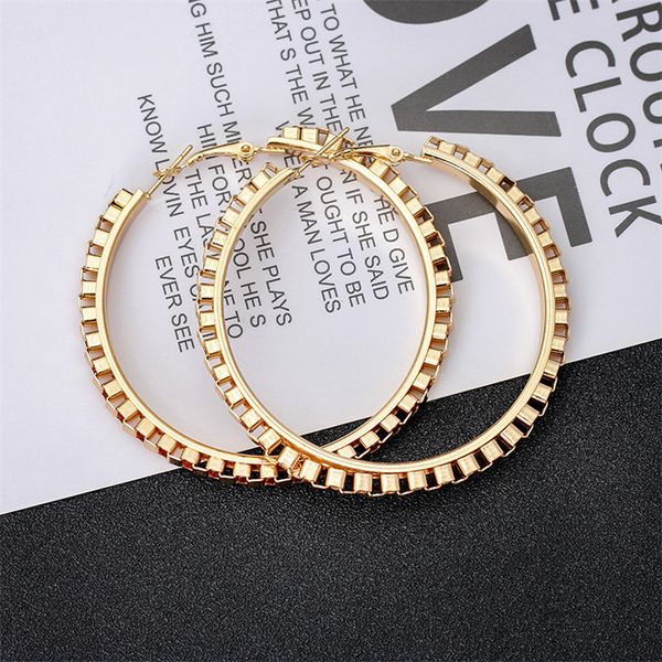 hoop & huggie 1pair european punk earrings for women men metal big woman circle earings slope womens gift jewelry accessory e136, Golden;silver
hoop & huggie 1pair european punk earrings for women men metal big woman circle earings slope womens gift jewelry accessory e136, Golden;silver