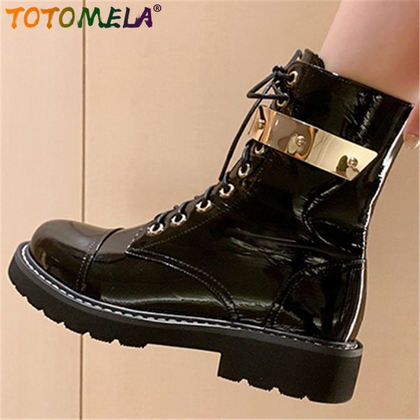 totomela 2020 new genuine leather boots women round toe autumn winter boots ladies punk ankle, Black
totomela 2020 new genuine leather boots women round toe autumn winter boots ladies punk ankle, Black
