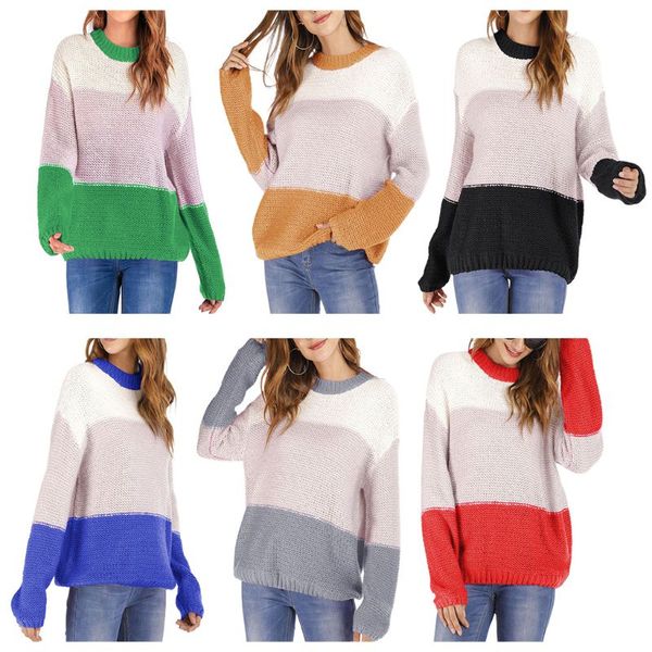 women winter autumn round neck knitted sweater casual long sleeve color block wide stripes pullover tunic slounchy streetwear, White;black
women winter autumn round neck knitted sweater casual long sleeve color block wide stripes pullover tunic slounchy streetwear, White;black