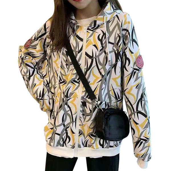 autumn new loose casual thorn printed hoodie korean style fashion trend long sleeve hooded coat for women zip up, Black
autumn new loose casual thorn printed hoodie korean style fashion trend long sleeve hooded coat for women zip up, Black