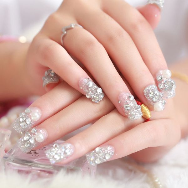 wedding nail tips 24 pcs false nails with glue shining rhinestone crystal pearl decorations glitter long artificial fake nails, Red;gold
wedding nail tips 24 pcs false nails with glue shining rhinestone crystal pearl decorations glitter long artificial fake nails, Red;gold