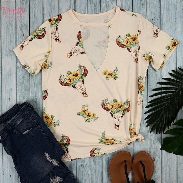 women sunflower steer skull cut out t shirt apricot ladies vintage hollow out sunflower t shirt plus size tumblr clothes, White
women sunflower steer skull cut out t shirt apricot ladies vintage hollow out sunflower t shirt plus size tumblr clothes, White