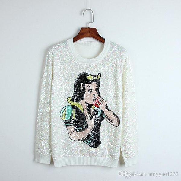 720 2018 бренд тот же стиль свитер пуловер с длинным рукавом круглый вырез выпускного вечера свитер панелями мода белые блестки роскошь dl, White;black
720 2018 бренд тот же стиль свитер пуловер с длинным рукавом круглый вырез выпускного вечера свитер панелями мода белые блестки роскошь dl, White;black