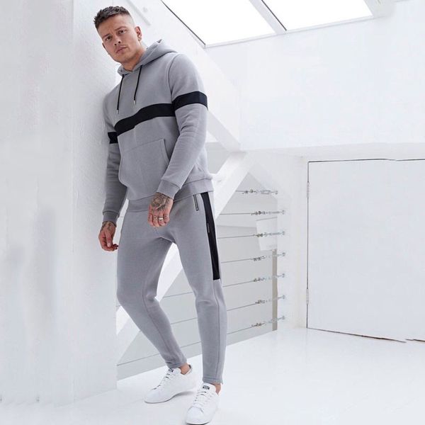 european and american chandal hombre new fashion hooded men's sports and leisure sweater set 2 pieces men's sportswear, Gray
european and american chandal hombre new fashion hooded men's sports and leisure sweater set 2 pieces men's sportswear, Gray