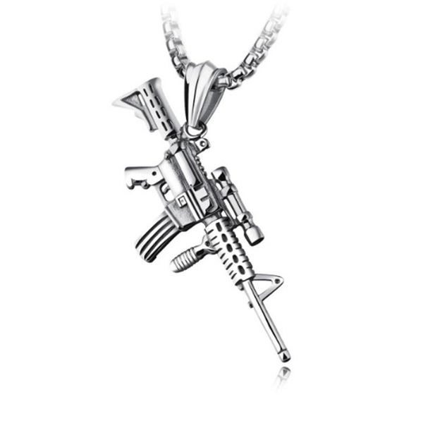 gun shape pendant necklace men hip hop jewelry gold color army style male 60cm chain men necklaces gothic erkek kolye cx30, Silver
gun shape pendant necklace men hip hop jewelry gold color army style male 60cm chain men necklaces gothic erkek kolye cx30, Silver