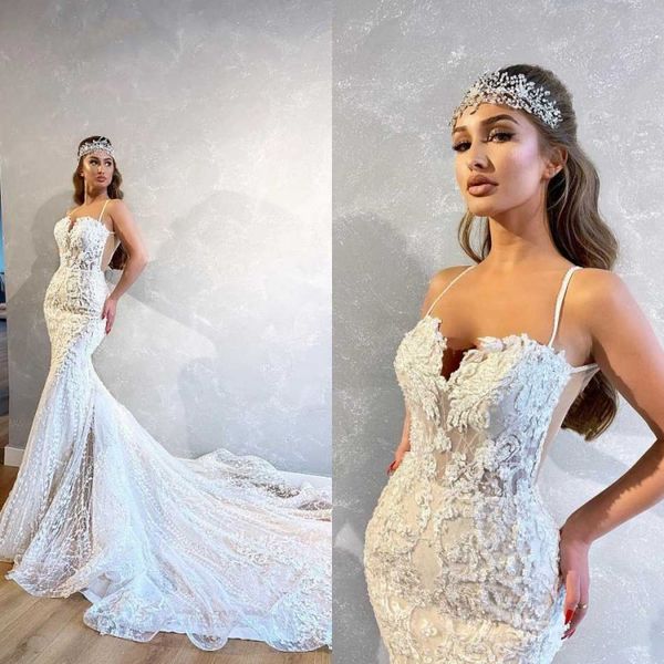 2020 mermaid wedding dresses lace appliqued spaghetti sweep train country beach wedding dress custom made boho robes de mariée, White
2020 mermaid wedding dresses lace appliqued spaghetti sweep train country beach wedding dress custom made boho robes de mariée, White