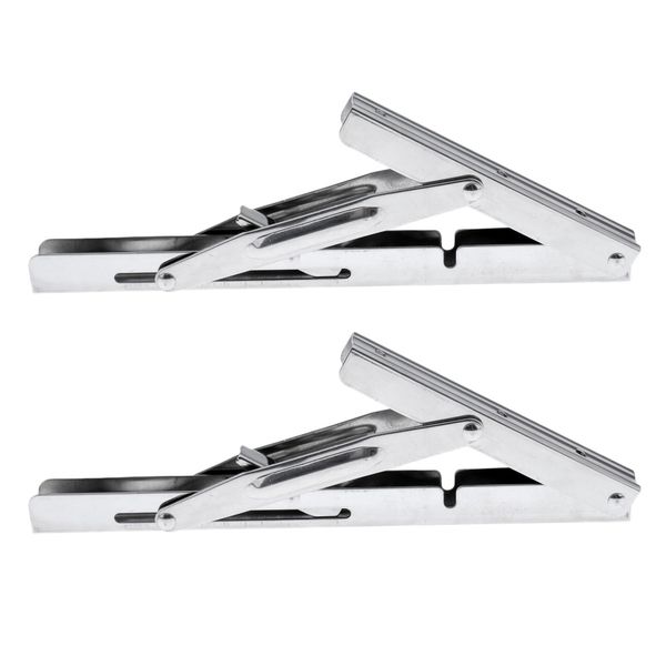 2 pieces heavy duty 304 stainless steel folding metal bench shelf table bracket 250kg long release arm
2 pieces heavy duty 304 stainless steel folding metal bench shelf table bracket 250kg long release arm