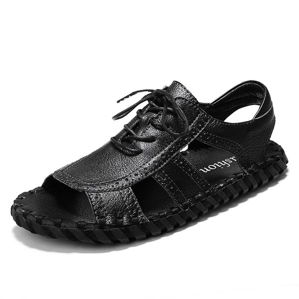 summer new soft leather men's sandals handmade classic roman comfortable casual shoes outdoor beach men's sandals, Black
summer new soft leather men's sandals handmade classic roman comfortable casual shoes outdoor beach men's sandals, Black