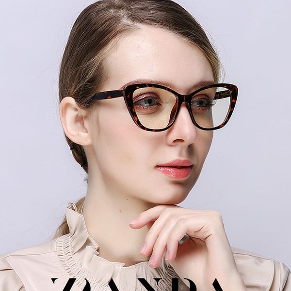women optic glasses frame cat eye prescription anti blue light eyewear full myopia optical frames uv400, White;black 
women optic glasses frame cat eye prescription anti blue light eyewear full myopia optical frames uv400, White;black