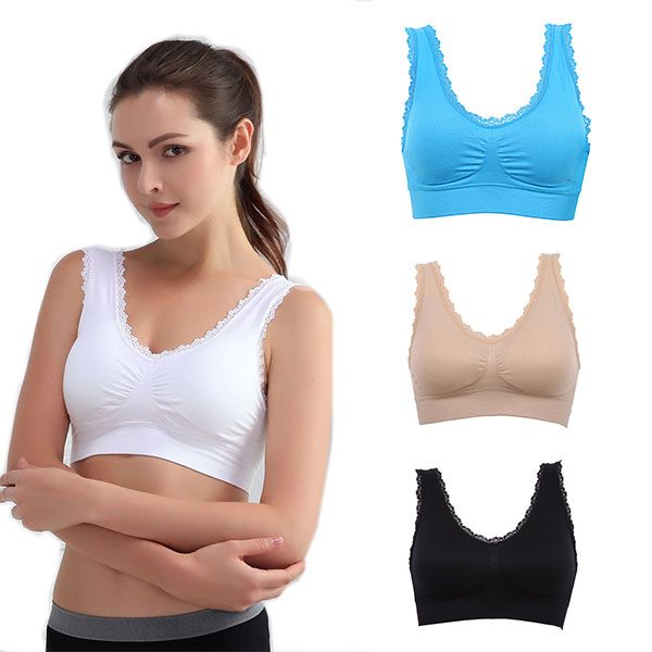 women sports summer bra padded bra lace crop stretch fitness gym yoga athletic vest-style shockproof underwear, White;black
women sports summer bra padded bra lace crop stretch fitness gym yoga athletic vest-style shockproof underwear, White;black