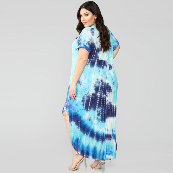 cross-border popular tie-dyed printed straight large size womens dress factory direct sales in europe and america, White;black
cross-border popular tie-dyed printed straight large size womens dress factory direct sales in europe and america, White;black