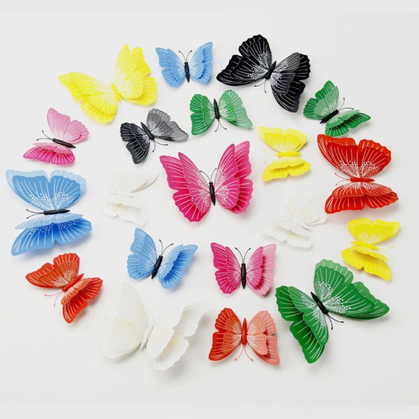 12pcs seven solid colors double layer 3d butterfly wall sticker for wedding home decoration magnet butterflies fridge stickers
12pcs seven solid colors double layer 3d butterfly wall sticker for wedding home decoration magnet butterflies fridge stickers