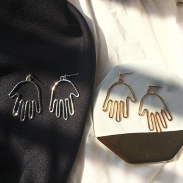 e1093 europe and america cool palm simple earrings stick figure hollow out ear stud ear stud, Silver
e1093 europe and america cool palm simple earrings stick figure hollow out ear stud ear stud, Silver