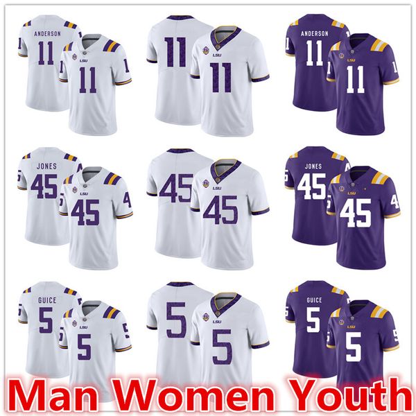 customize ncaa lsu tigers burreaux football jerseys dee anderson 11 deion jones 45 derrius guice 5 jersey any name number size s-5xl, Black
customize ncaa lsu tigers burreaux football jerseys dee anderson 11 deion jones 45 derrius guice 5 jersey any name number size s-5xl, Black