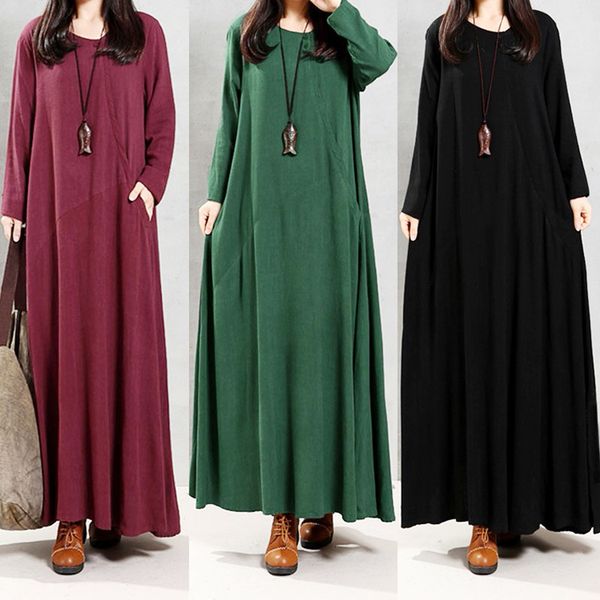 2020 sell new casual womens ladies loose vintage dress long sleeve splice full long evening dress plus size s-5xl, Black;gray
2020 sell new casual womens ladies loose vintage dress long sleeve splice full long evening dress plus size s-5xl, Black;gray