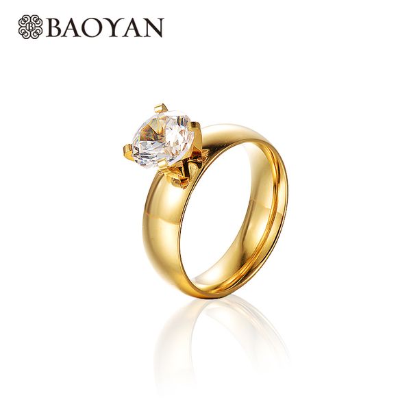 baoyan fashion 316l stainless steel gold rose single stone small solitarie ring for women n3
baoyan fashion 316l stainless steel gold rose single stone small solitarie ring for women n3