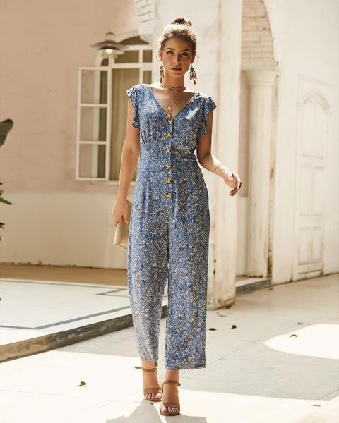 women's jumpsuits & rompers 2021 summer european and american selling floral casual straight 9-point jumpsuit, Black;white
women's jumpsuits & rompers 2021 summer european and american selling floral casual straight 9-point jumpsuit, Black;white