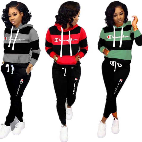 champion women tracksuit embroidery letters patchwork striped full sleeve hooded pants legging 2pcs set outfits jogging clothes c91608, White
champion women tracksuit embroidery letters patchwork striped full sleeve hooded pants legging 2pcs set outfits jogging clothes c91608, White