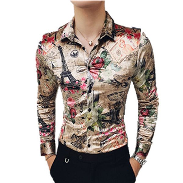 winter shirts mens velvet luxury shirts mens gold printed camisas hombre slim fit royal baroque clothing club party dress, White;black
winter shirts mens velvet luxury shirts mens gold printed camisas hombre slim fit royal baroque clothing club party dress, White;black