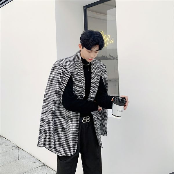 mixcubic 2019 autumn korean style unique double side seam design suit men casual loose houndstooth plaid blazers for men m-xl, White;black
mixcubic 2019 autumn korean style unique double side seam design suit men casual loose houndstooth plaid blazers for men m-xl, White;black