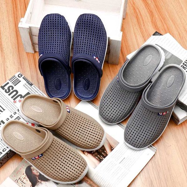 2019 summer flat sandals and slippers, solid color, multi-color optional men's and women's casual beach hole sandals, Black
2019 summer flat sandals and slippers, solid color, multi-color optional men's and women's casual beach hole sandals, Black