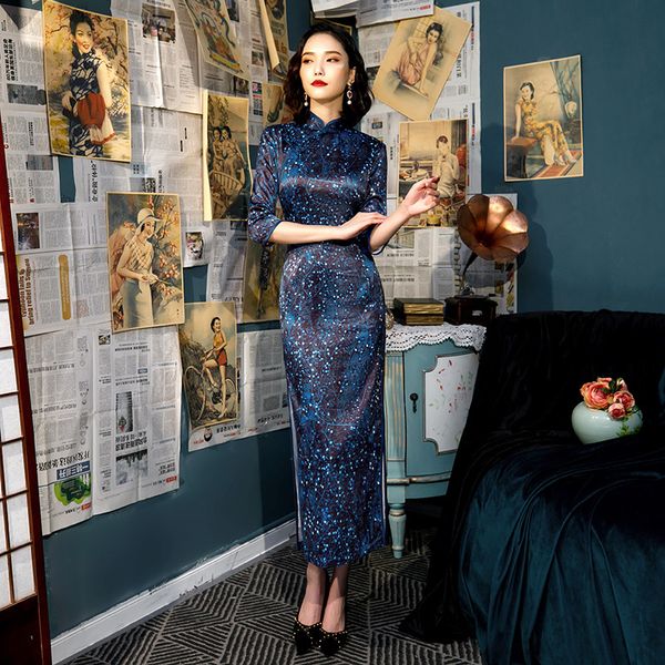 new arrival chinese style long cheongsam fashion summer women's rayon dress elegant qipao vestidos size 4xl, Red
new arrival chinese style long cheongsam fashion summer women's rayon dress elegant qipao vestidos size 4xl, Red