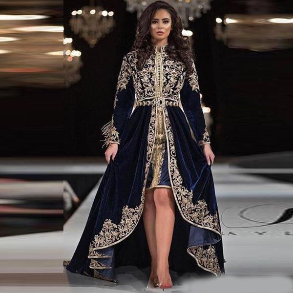 navy blue velvet arabic dubai evening dresses high neck full sleeve appliques hi low prom dress plus size asymmetrical hem evening gown, Black;red
navy blue velvet arabic dubai evening dresses high neck full sleeve appliques hi low prom dress plus size asymmetrical hem evening gown, Black;red