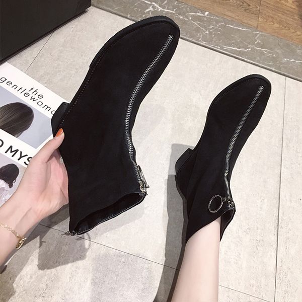 women's rubber boots booties ladies flat heel shoes round toe low heels booties bootee woman 2019 lace up luxury designer, Black
women's rubber boots booties ladies flat heel shoes round toe low heels booties bootee woman 2019 lace up luxury designer, Black