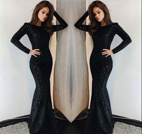 2019 new black evening dresses crew mermaid keyhole neck long sleeves sequins floor length long prom party gowns formal dresses, Black;red
2019 new black evening dresses crew mermaid keyhole neck long sleeves sequins floor length long prom party gowns formal dresses, Black;red