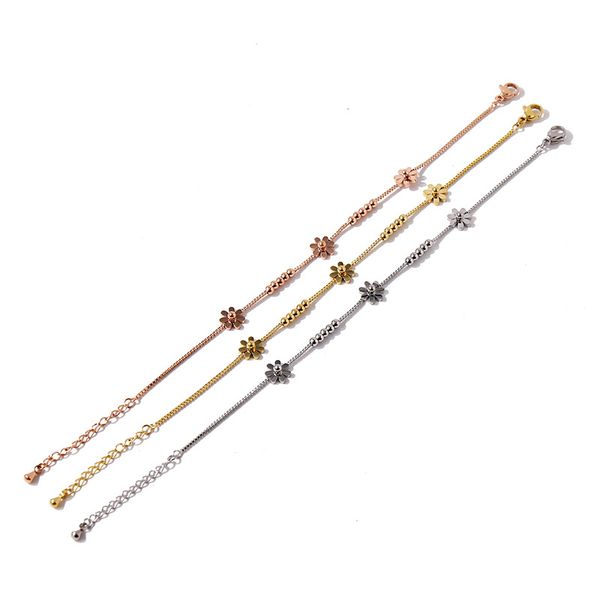 titanium steel rose gold color daisy flower and beads chain bracelets for women new fashion girls flower bracelet jewelry, Black
titanium steel rose gold color daisy flower and beads chain bracelets for women new fashion girls flower bracelet jewelry, Black