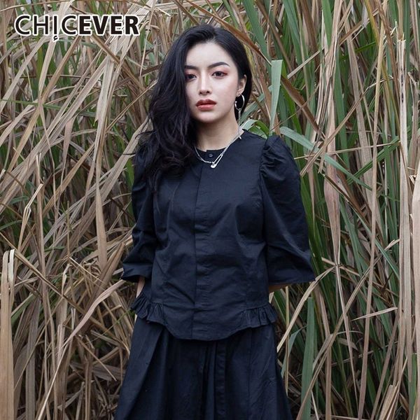 chicever spring casual black women shirt o neck half sleeve patchwork ruffles loose slim female blouse 2019 fashion new tide, White
chicever spring casual black women shirt o neck half sleeve patchwork ruffles loose slim female blouse 2019 fashion new tide, White