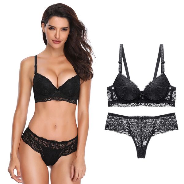 new lace lingerie bra set women bra set push up bras underwear sets 3/4 cup adjustable bras and panties, Red;black
new lace lingerie bra set women bra set push up bras underwear sets 3/4 cup adjustable bras and panties, Red;black