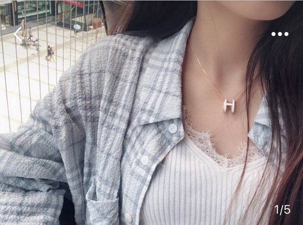 letter h in europe and america pendant titanium steel necklace simple wild female short paragraph clavicle chain 18k pink gold jewelry, Silver
letter h in europe and america pendant titanium steel necklace simple wild female short paragraph clavicle chain 18k pink gold jewelry, Silver