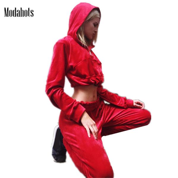 velvet tracksuit two piece set women red long sleeve front zipper crop and pants suit black autumn winter sweatshirt, Gray
velvet tracksuit two piece set women red long sleeve front zipper crop and pants suit black autumn winter sweatshirt, Gray