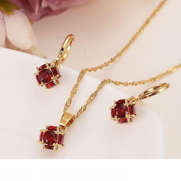queen new red color zircon bridal wedding jewelry sets with 9k fine yellow gold filled necklaces pendant earring set women girls, Silver
queen new red color zircon bridal wedding jewelry sets with 9k fine yellow gold filled necklaces pendant earring set women girls, Silver