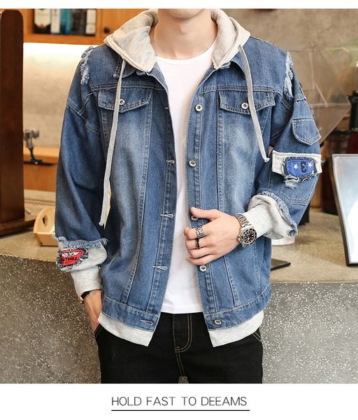 fashion mens denim jacket with hooded for autumn and winter new arrival men casual streetwear jackets mens clothing 2020, Black;brown
fashion mens denim jacket with hooded for autumn and winter new arrival men casual streetwear jackets mens clothing 2020, Black;brown