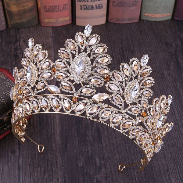 new glitter baroque diamante large crystal floral crown exquisite charming tiaras beauty pageant bride wedding hair accessories, Golden;white
new glitter baroque diamante large crystal floral crown exquisite charming tiaras beauty pageant bride wedding hair accessories, Golden;white