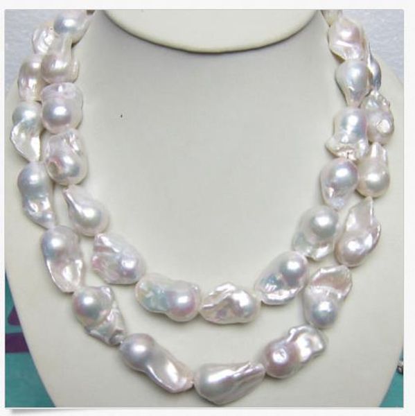 huge 15-28mm south sea genuine white baroque pearl necklace 35 inch 14k clasp, Silver
huge 15-28mm south sea genuine white baroque pearl necklace 35 inch 14k clasp, Silver